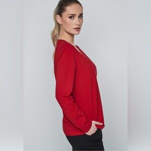 Chic V-Neck Red Sweater with Sequin Detail used good condition